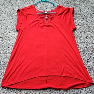 No boundaries red high low top